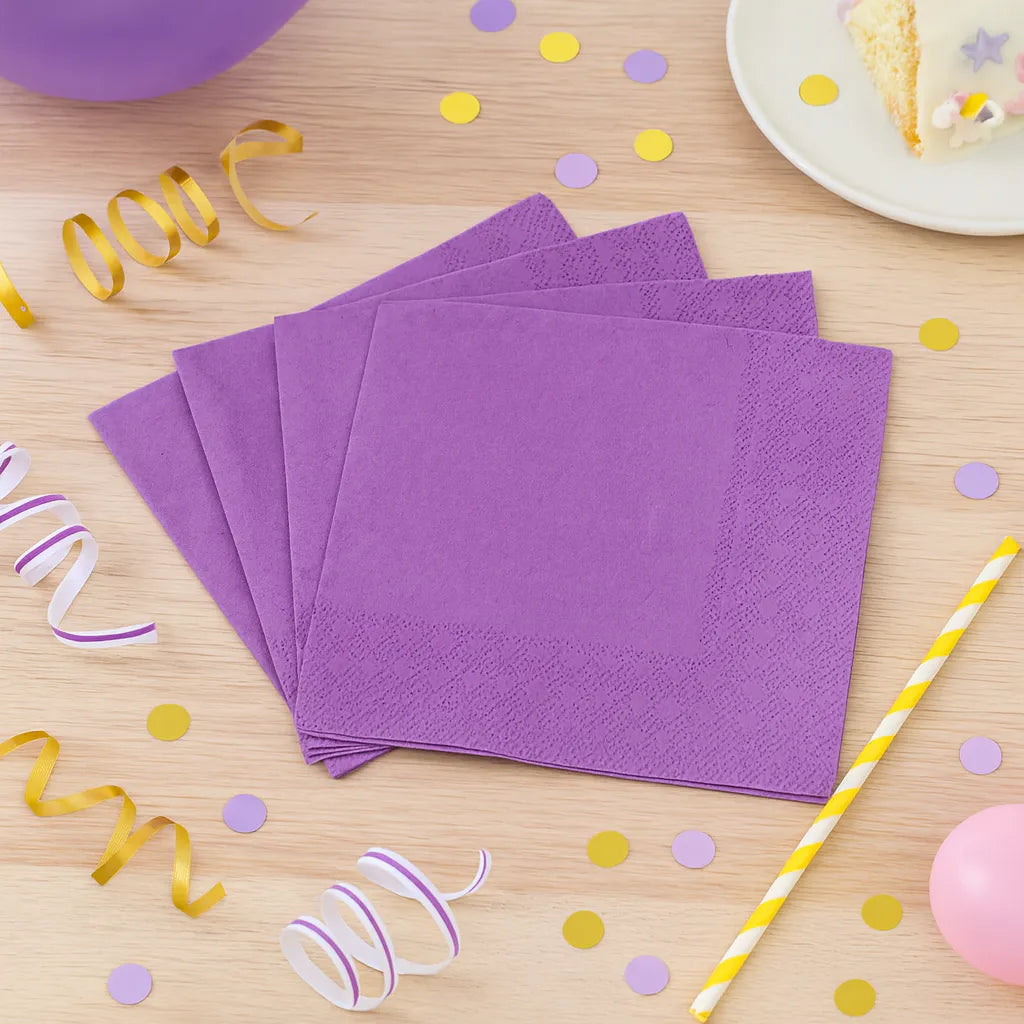 Serviette Anniversaire Mauve 1