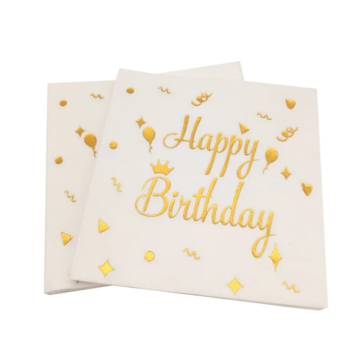 Serviette Anniversaire Or