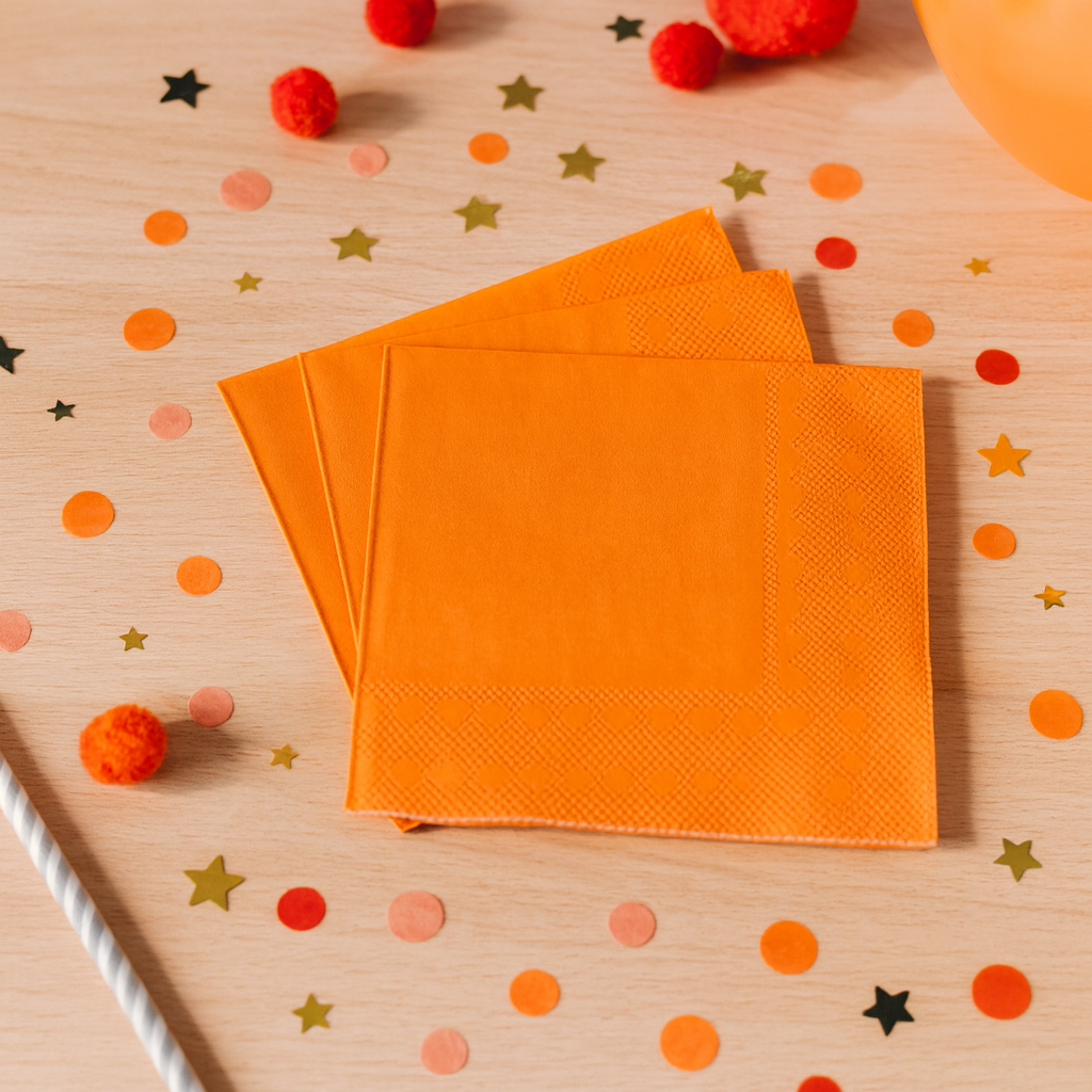 Serviette Anniversaire Orange
