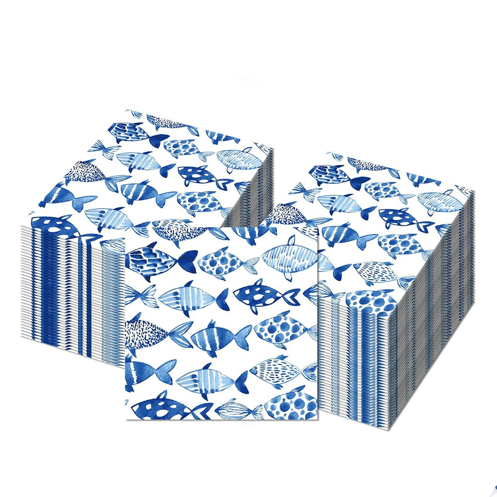 Serviette Anniversaire Poissons