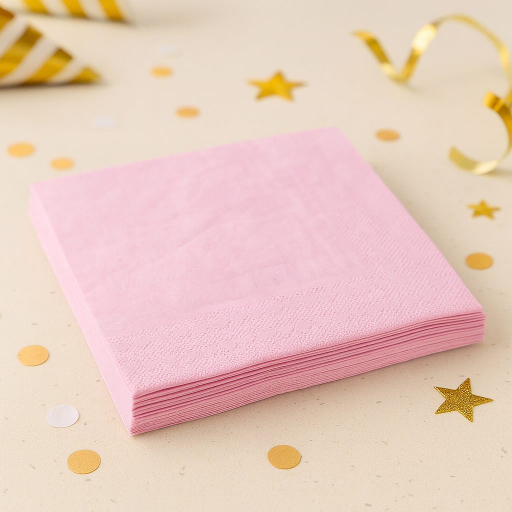 Serviette Anniversaire Rose Claire