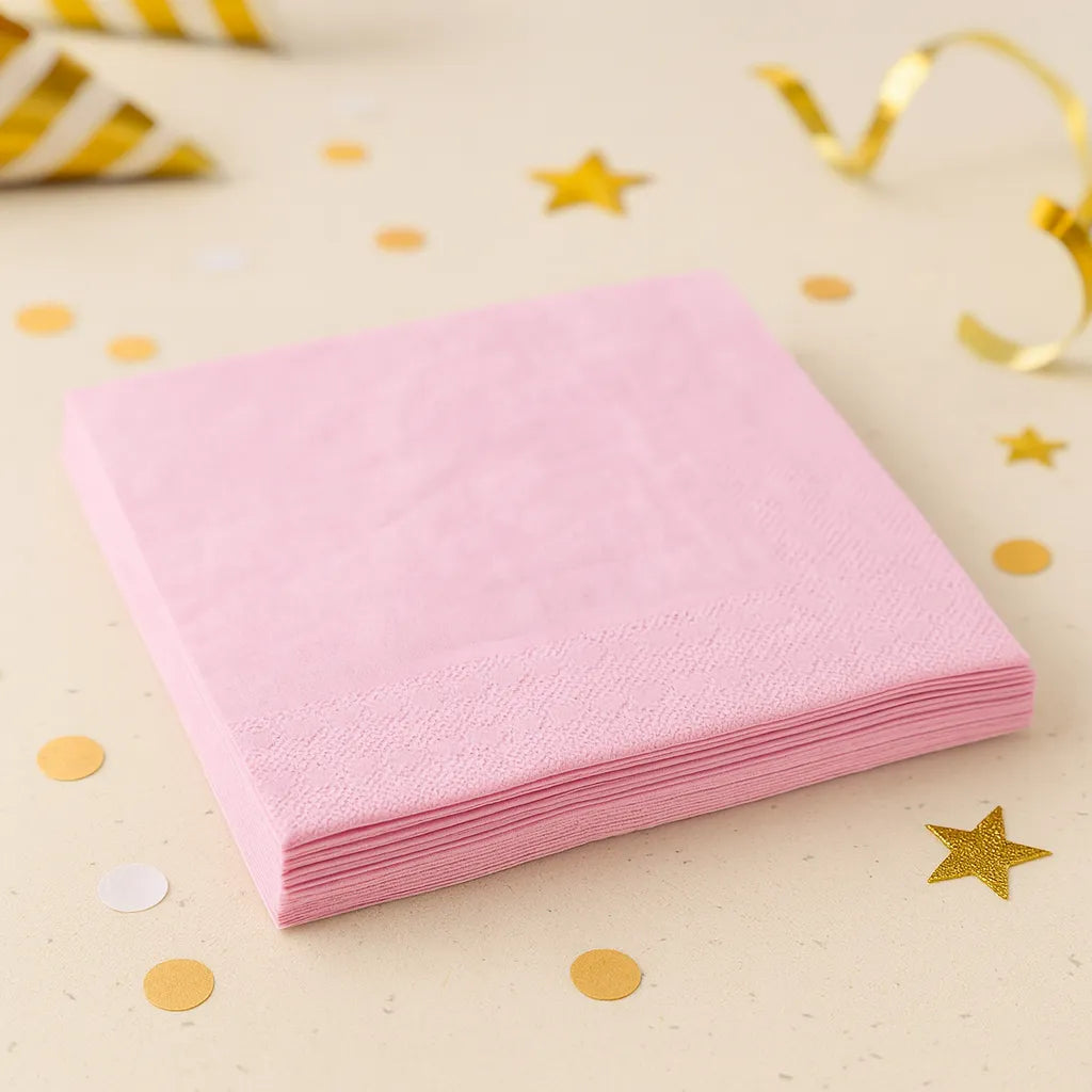 Serviette Anniversaire Rose Claire 1