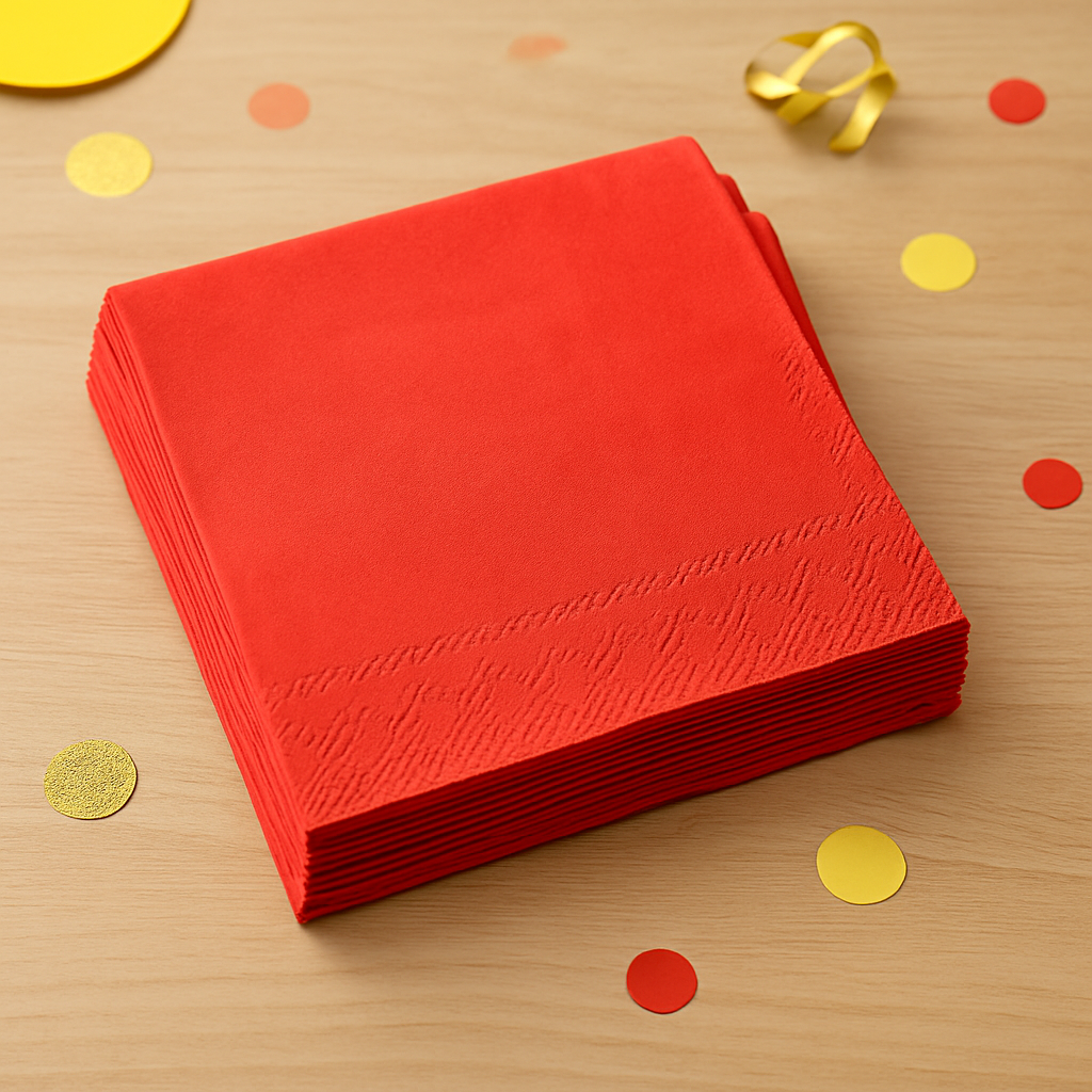 Serviette Anniversaire Rouge
