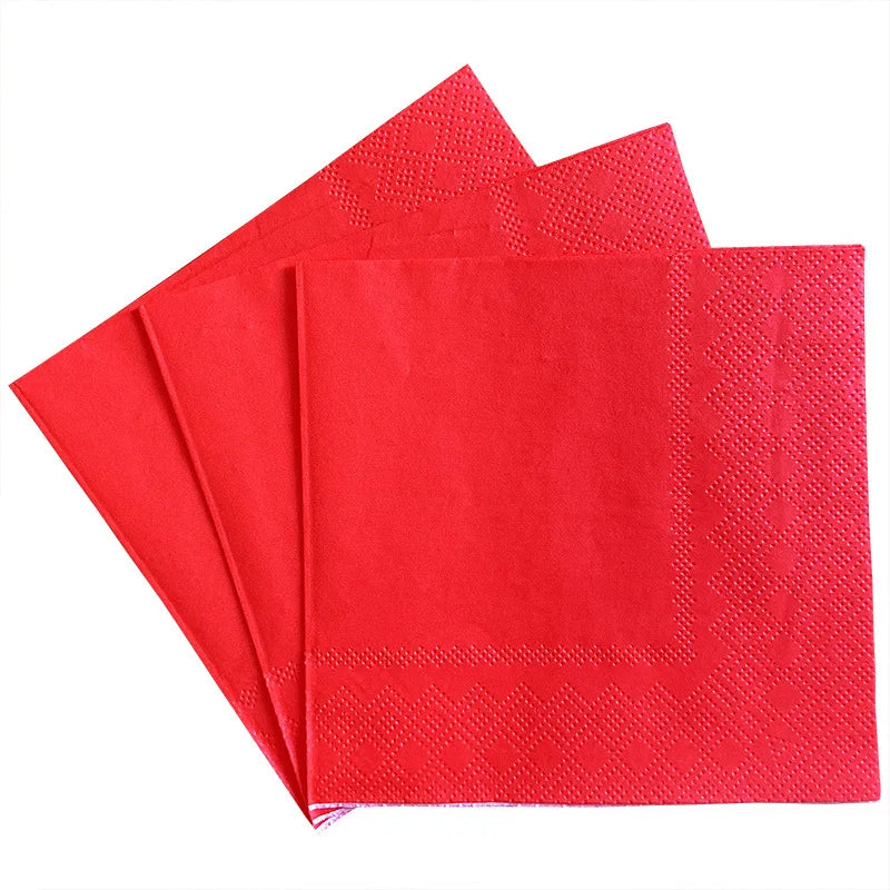 Serviette Anniversaire Rouge Jetables