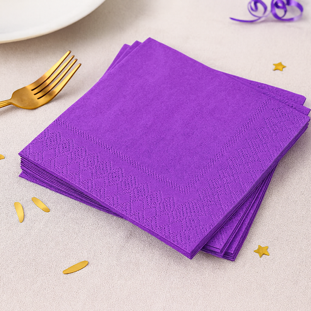 Serviette Anniversaire Violette