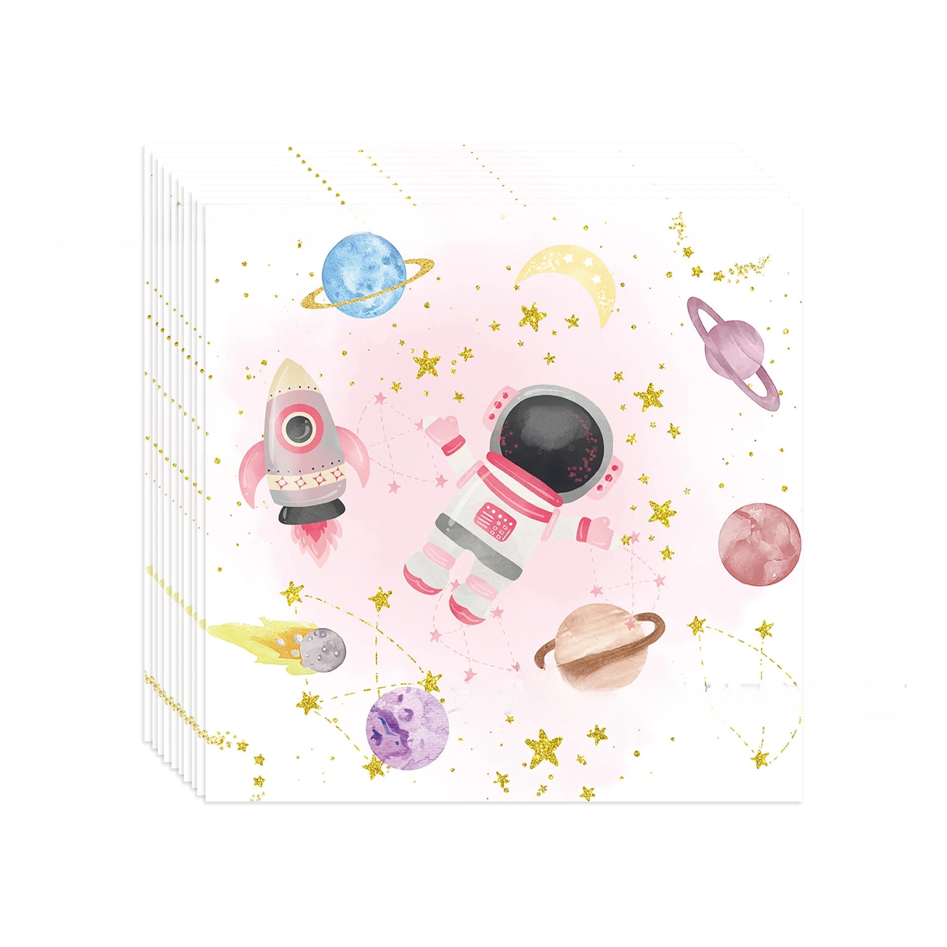 Kit Vaisselle Astronaute Rose