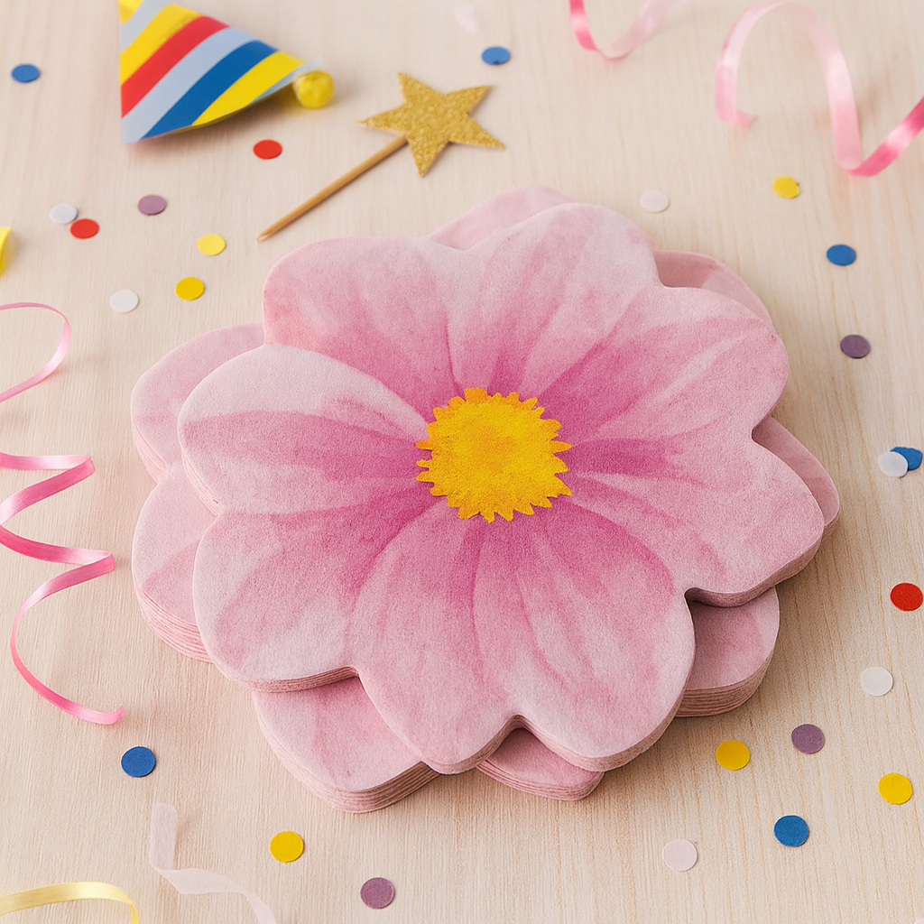 Serviette En Papier Fleur Rose