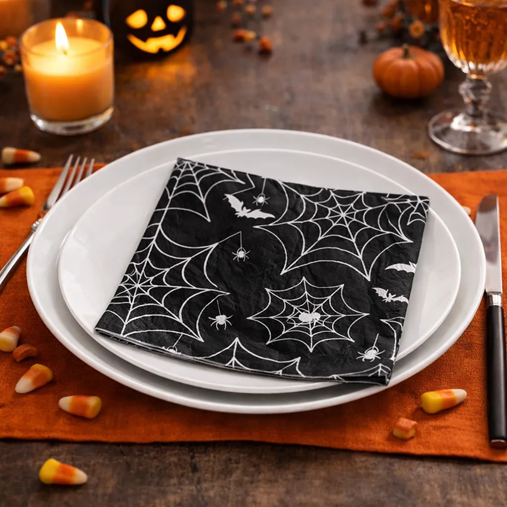 Serviette Halloween Toile d’Araignée