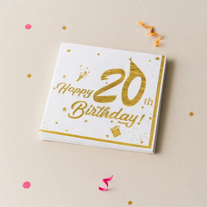 Serviette Happy 20th Birthday 1