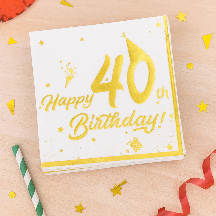 Serviette Happy 40th Birthday 1