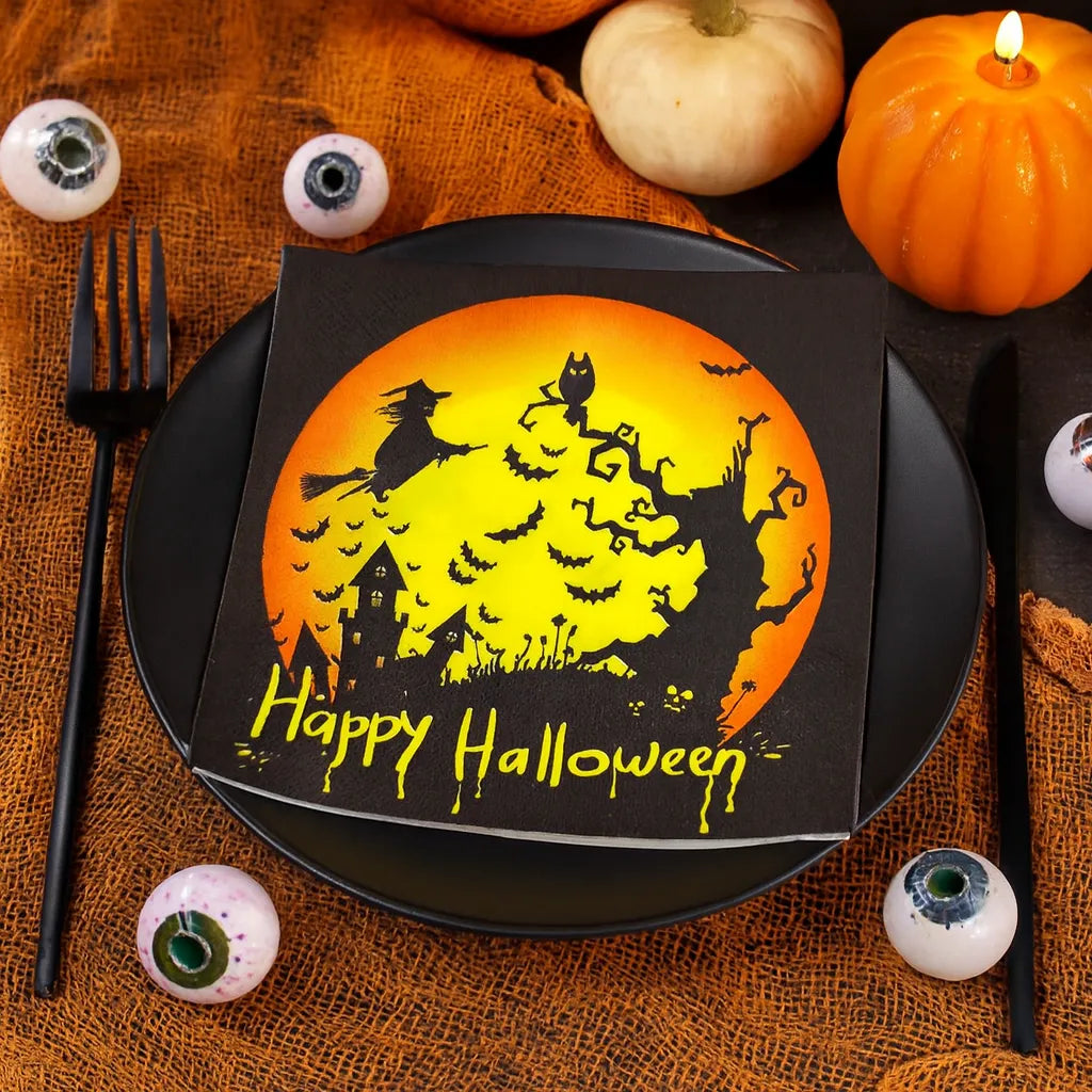 Serviette Imprimé Paysage Nocturne Effrayant