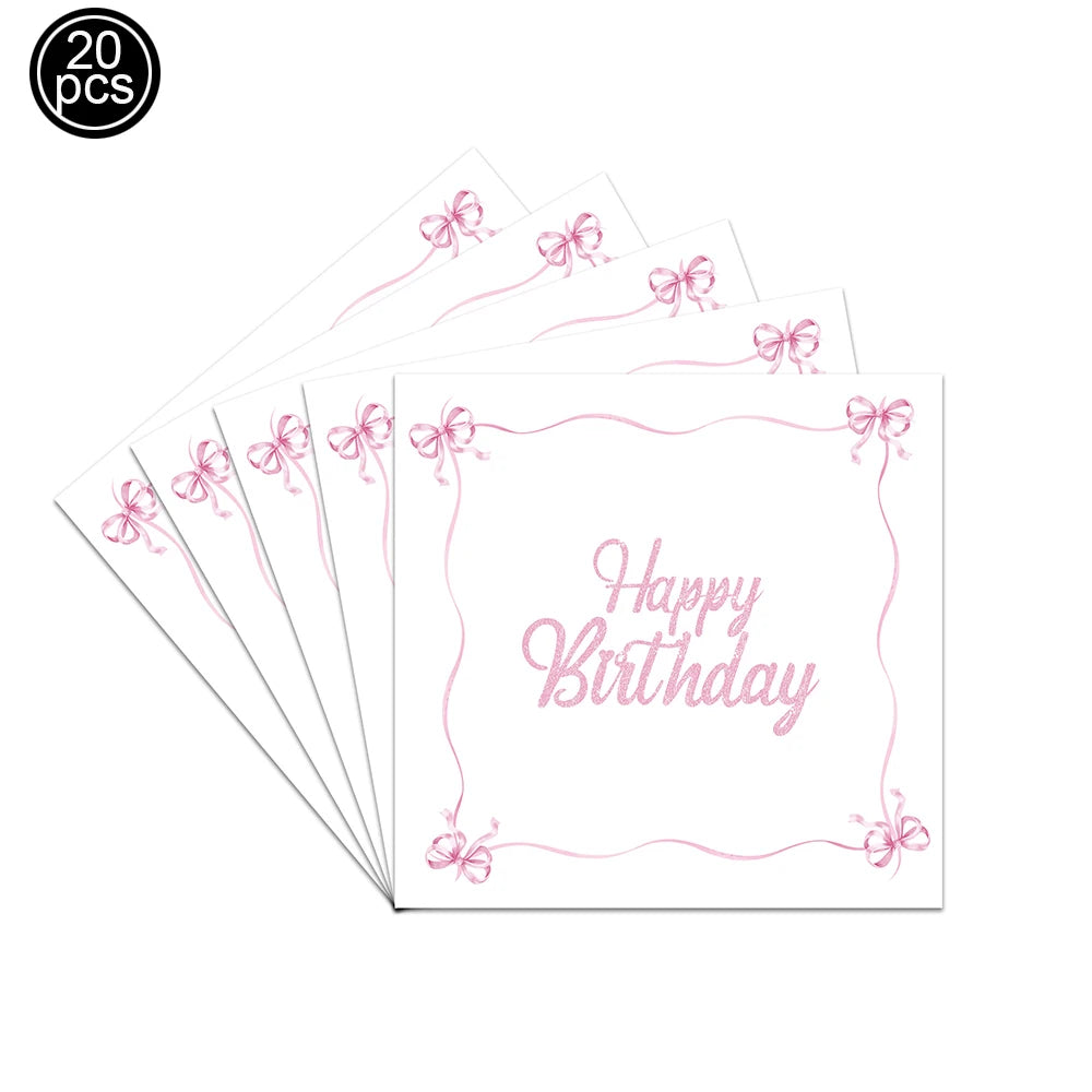 Serviette Jetable Blanc et Rose Epuée Doux