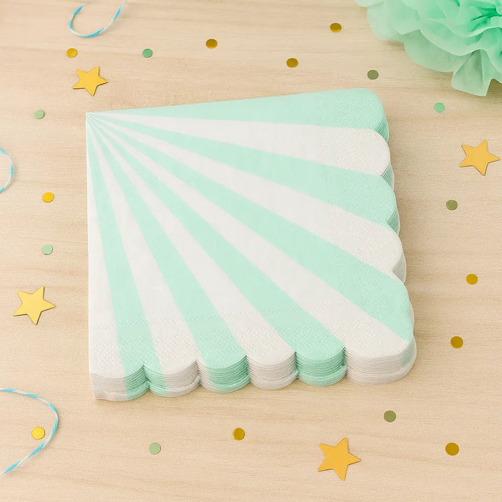 Serviette Jetable Bleue À Rayures 1