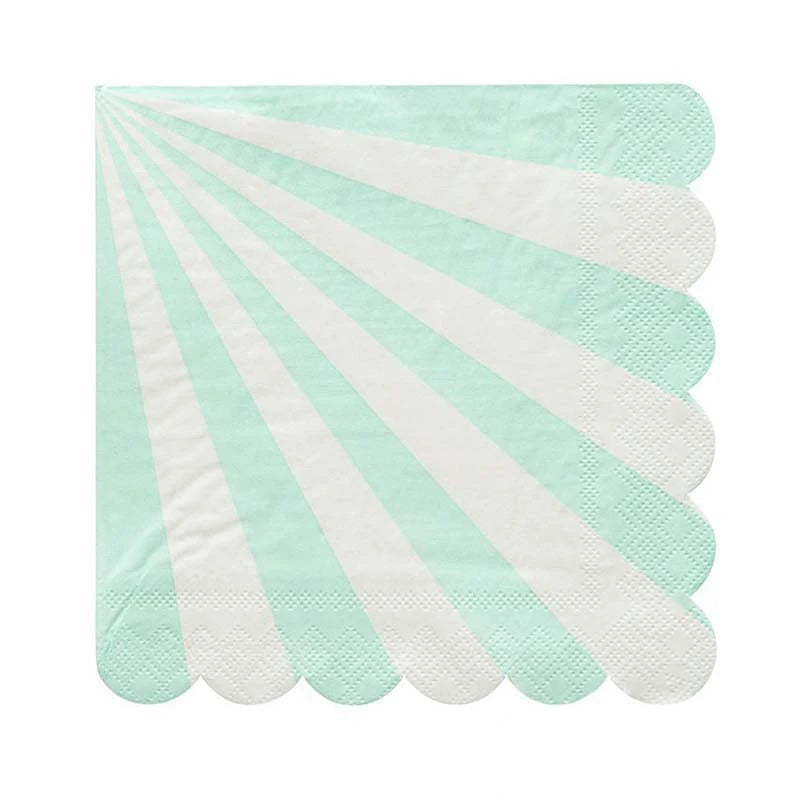 Serviette Jetable Bleue À Rayures Élégantes