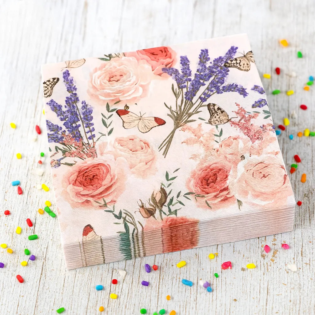 Serviette Jetable Elégante Fleurie1