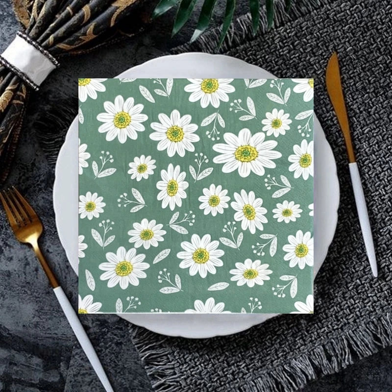 Serviette Jetable à Fleurs