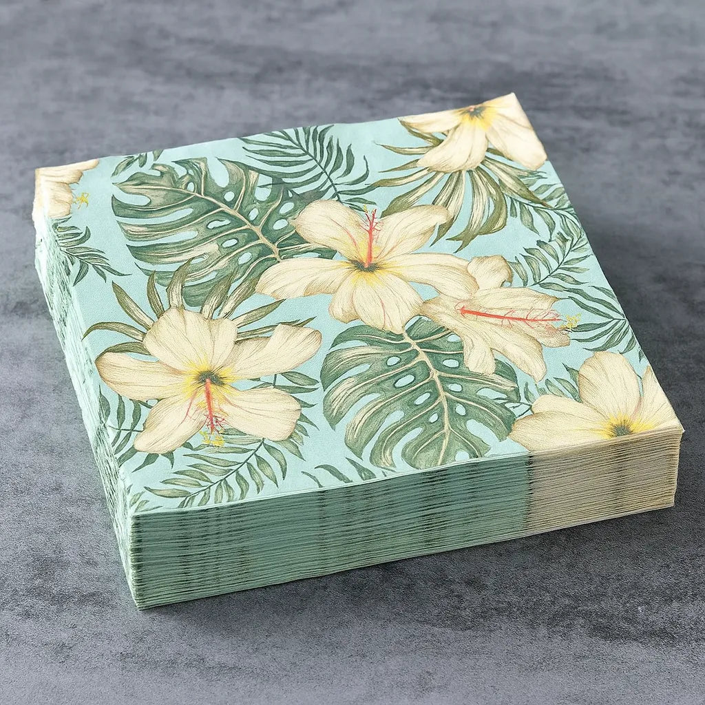 Serviette Jetable à Fleurs Tropicales 1