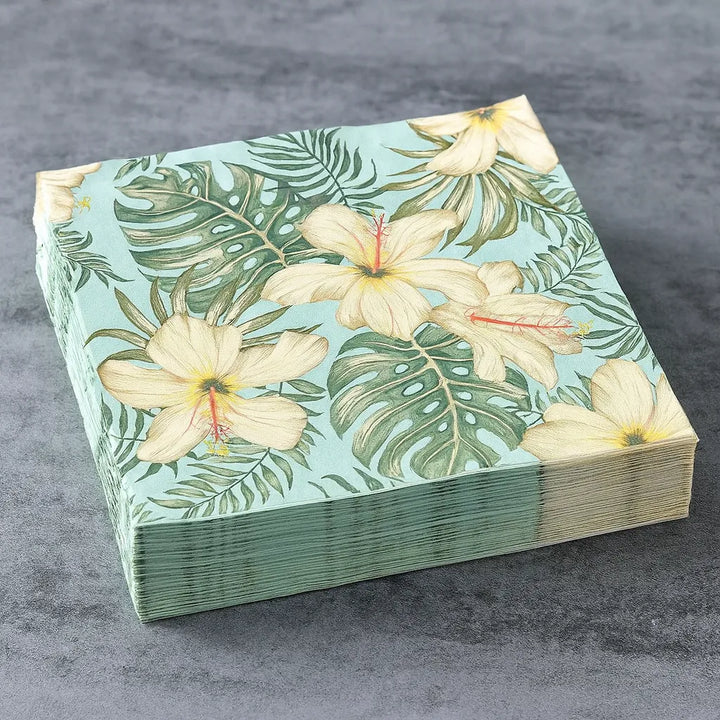 Serviette Jetable à Fleurs Tropicales 1