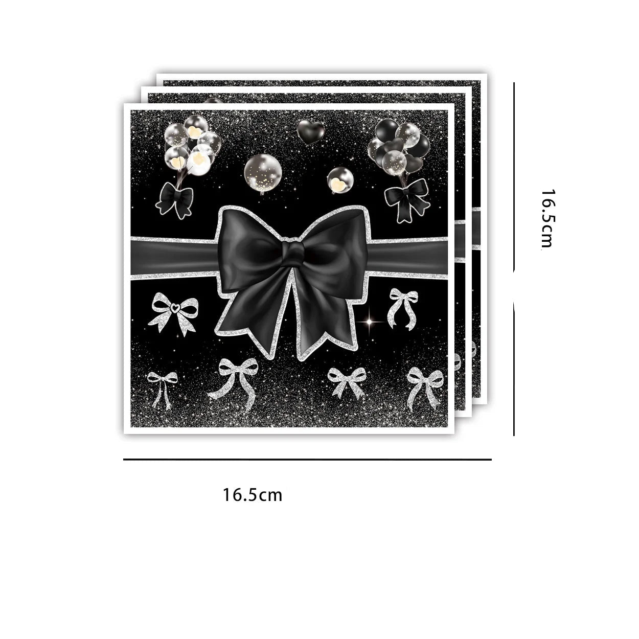 Serviette Jetable Noire Élégante Nœud