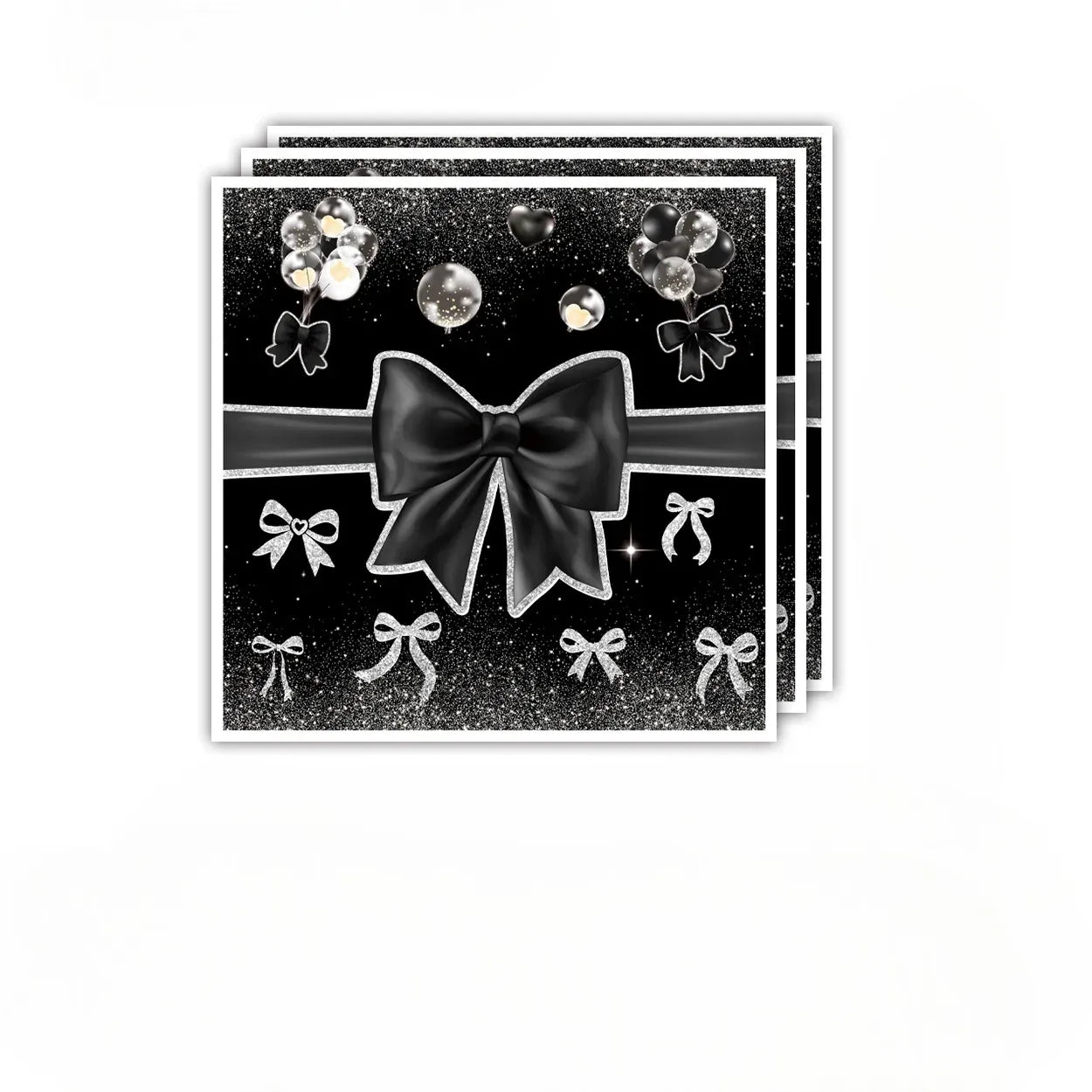 Serviette Jetable Noire Élégante Nœud 2