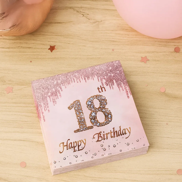 Serviette Jetable Or Rose 18th 1