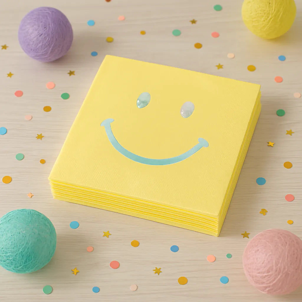 Serviette Jetable Smiley Jaune 1