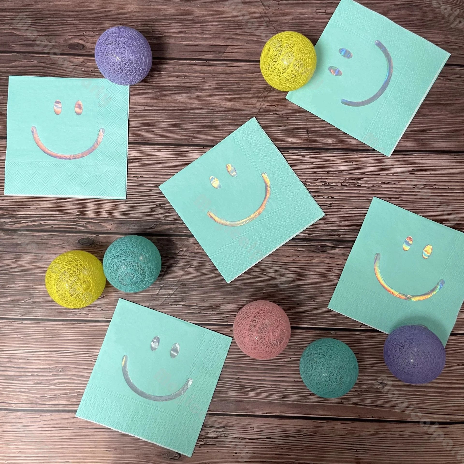 Serviette Jetable Smiley Vert