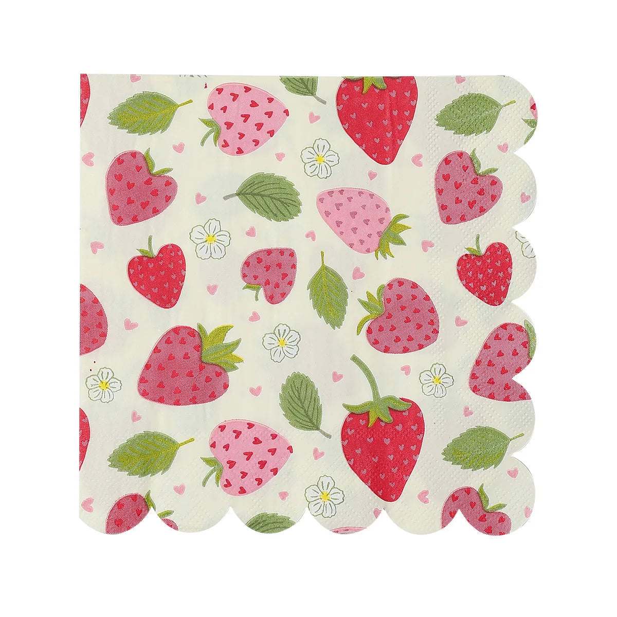 Serviette Jetable Thème Fraise Design