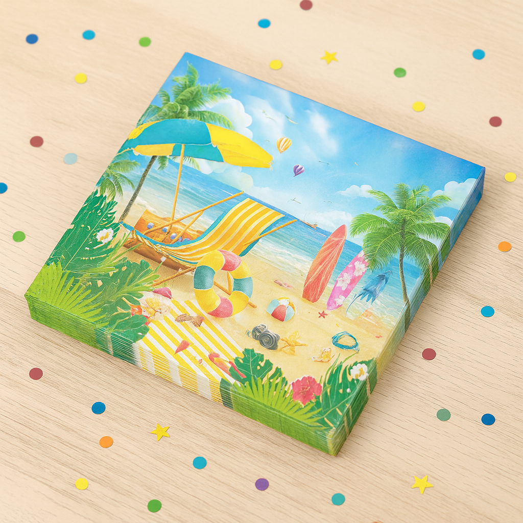 Serviette Jetable Thème Plage