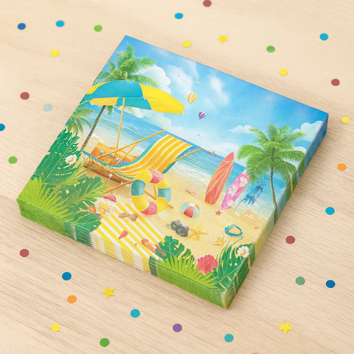 Serviette Jetable Thème Plage 1