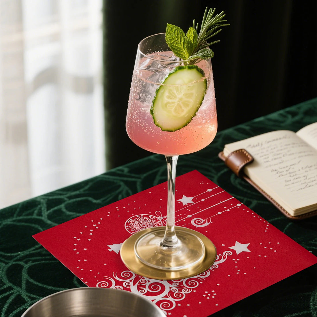 Serviette Noël Rouge en Papier Raffiné 