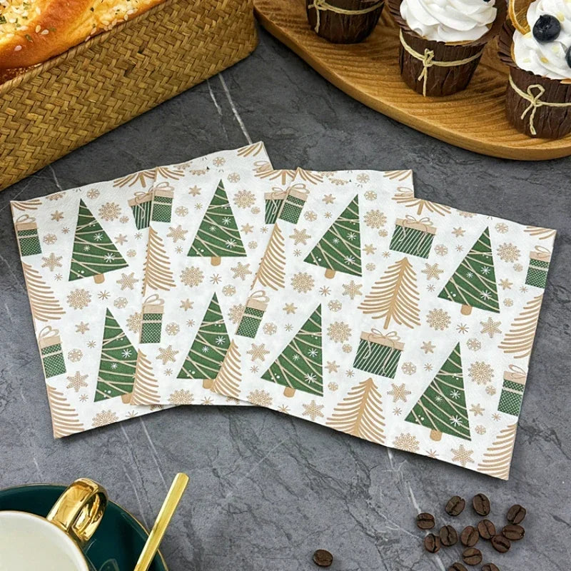 Serviette Noël en Papier Style Nordique Chic