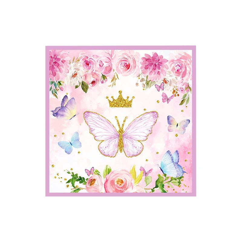 Serviette Papillon Rose