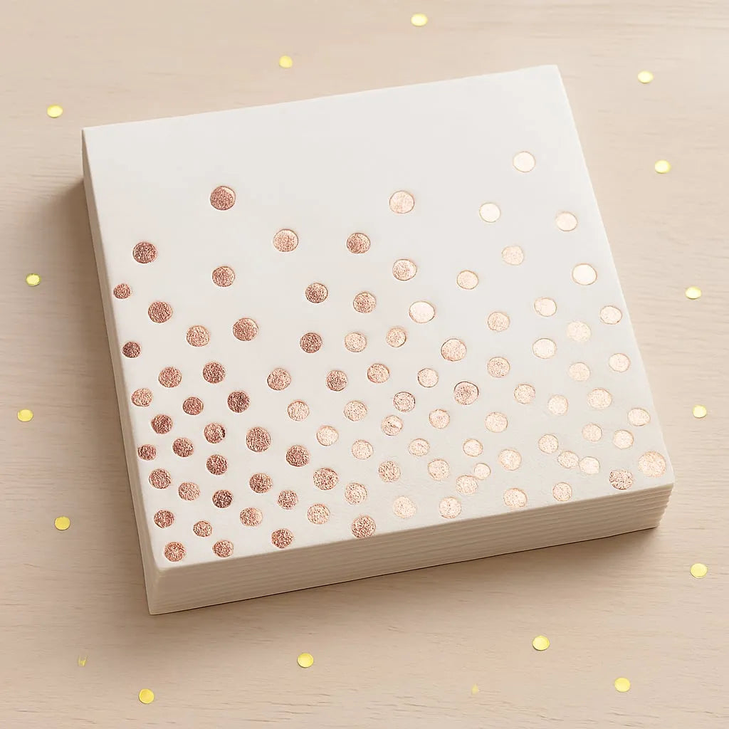 Serviette à  Pois Rose Gold 1