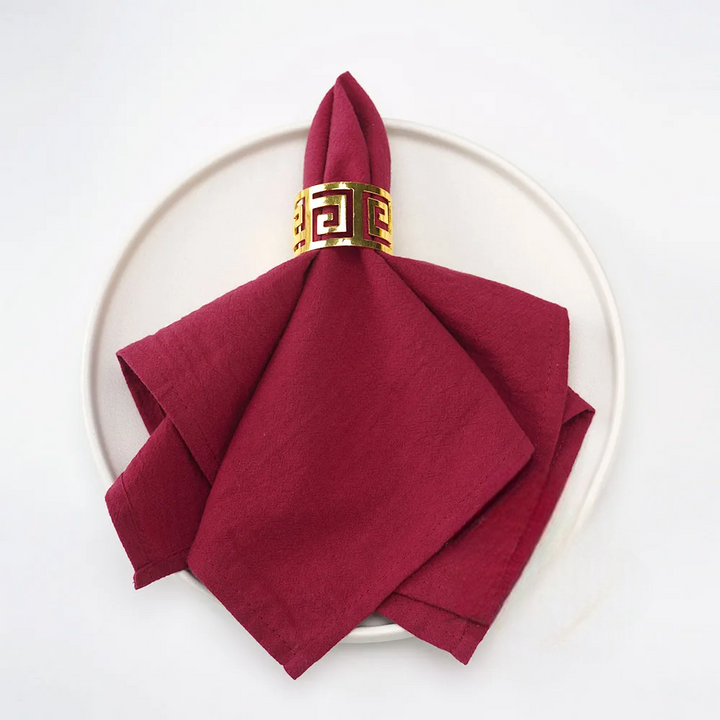 Serviette Saint-Valentin Bordeaux en Coton