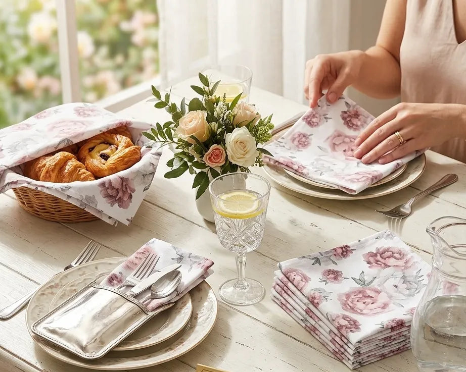 Serviette Saint-Valentin Fleurie Unique