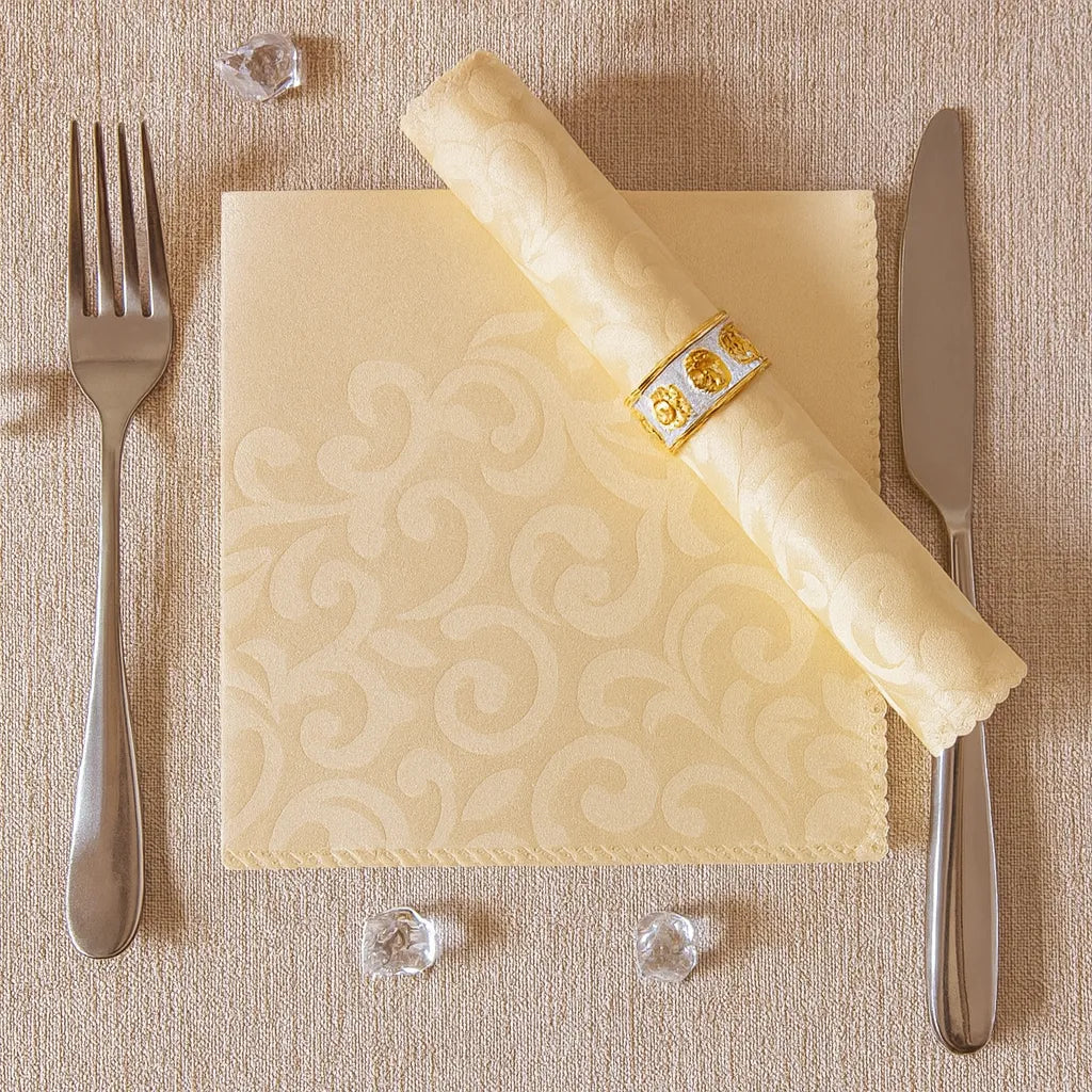 Serviette de Table Jacquard Beige1