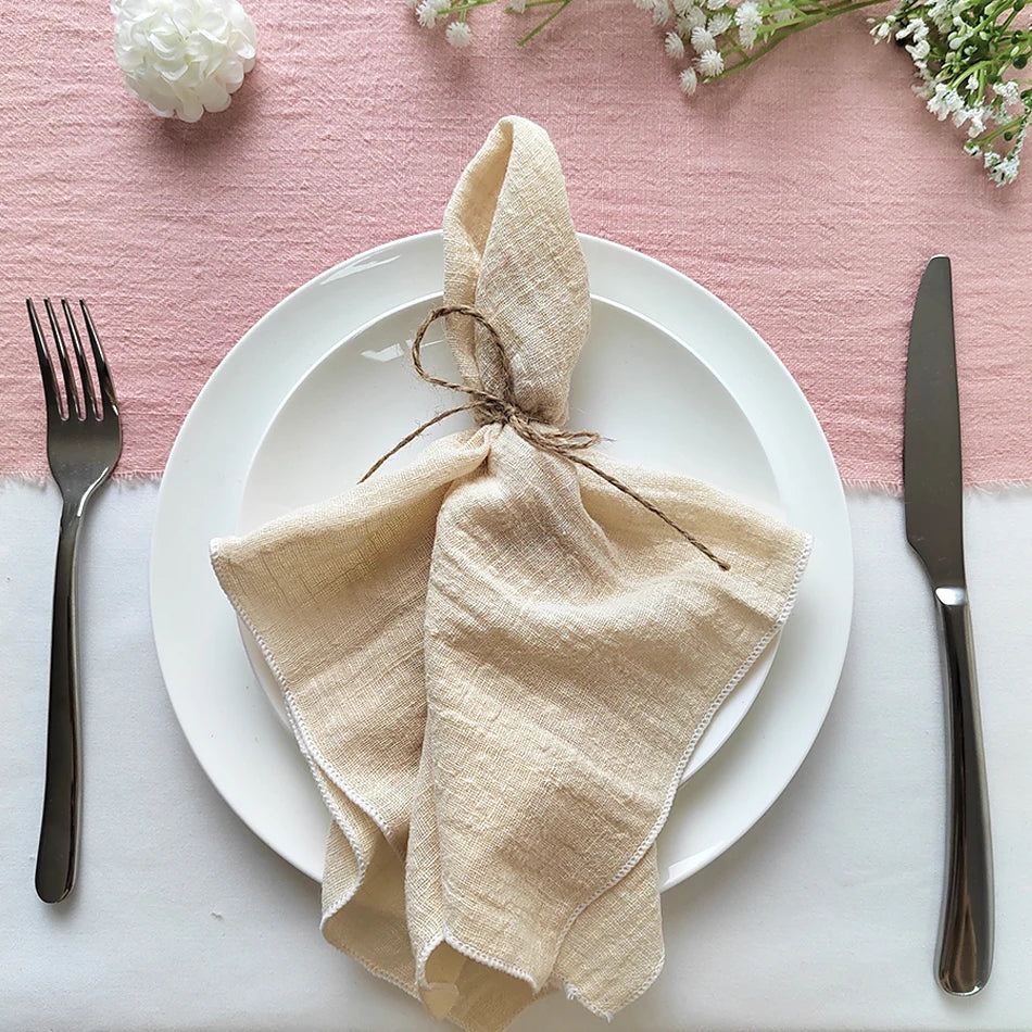 Serviette de Table en Coton Léger Beige