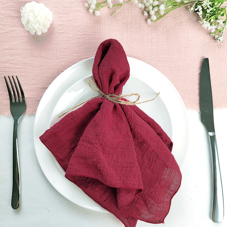 Serviette de Table en Coton Léger Grenat1