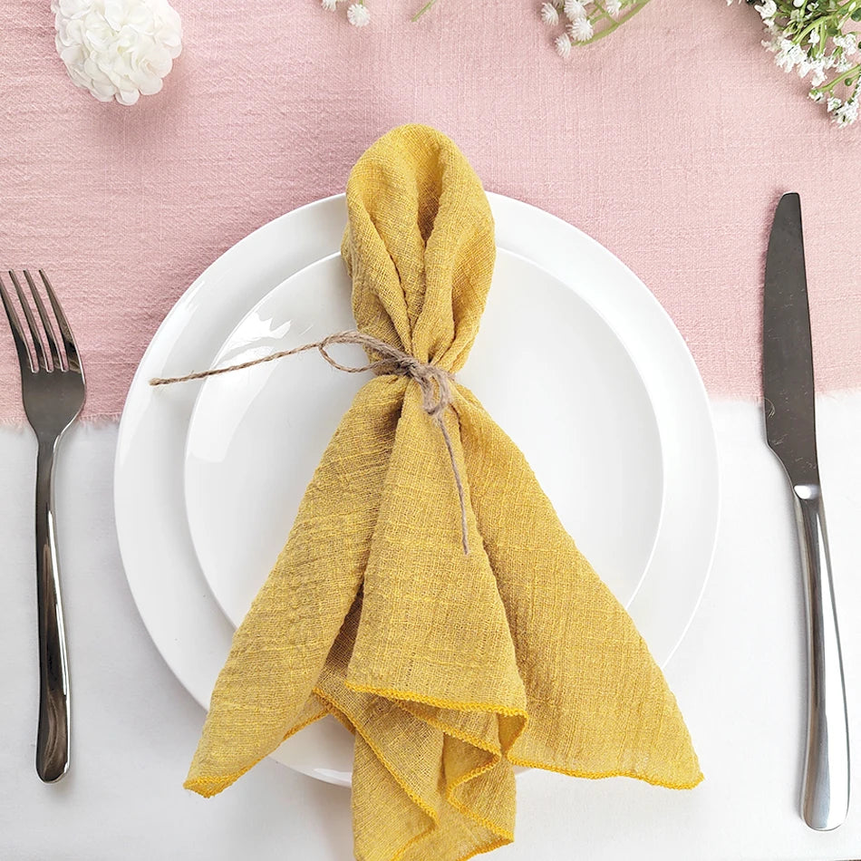 Serviette de Table en Coton Léger Jaune