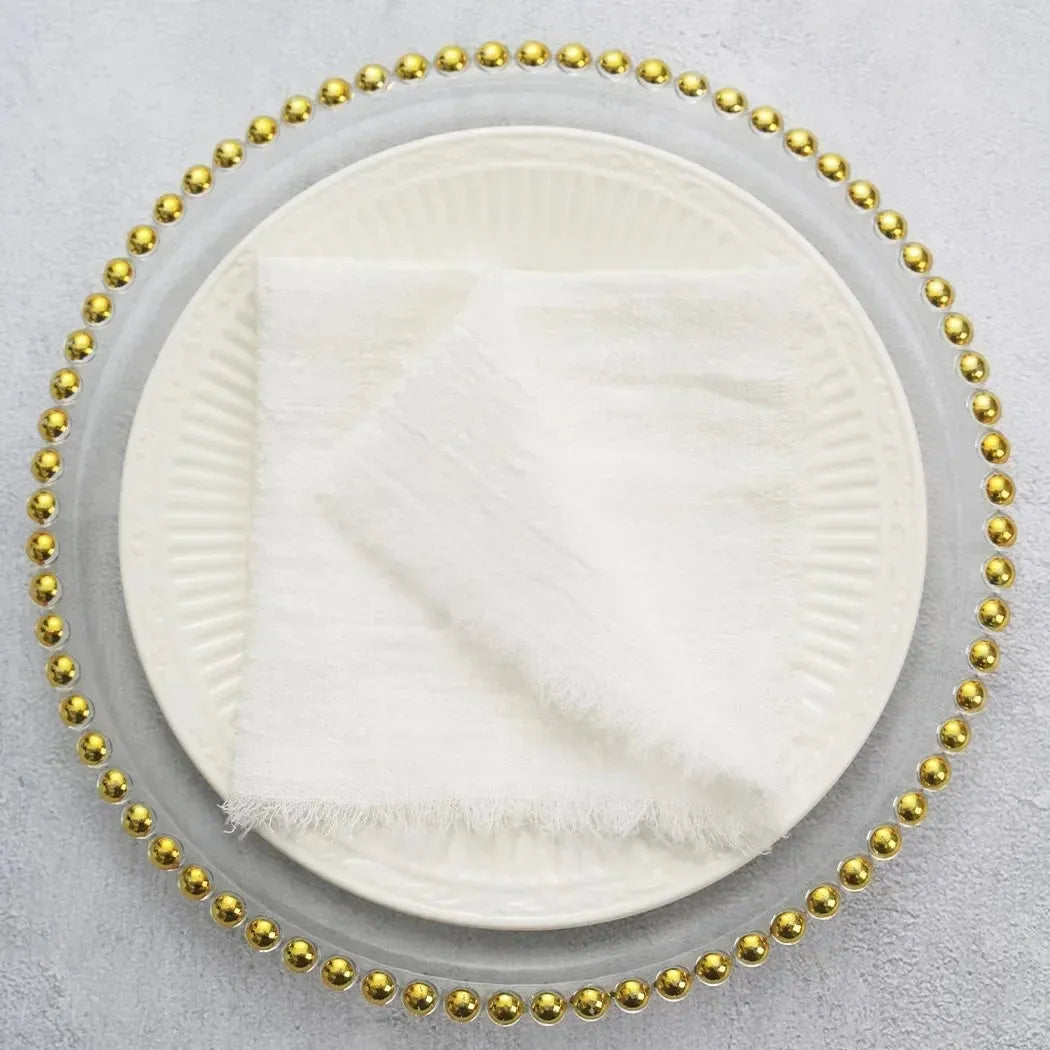 Serviette de Table en Gaze de Coton Blanc1