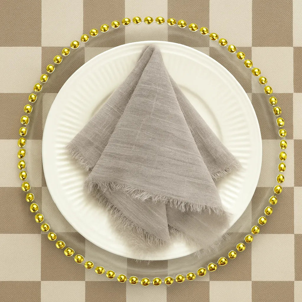 Serviette de Table en Gaze de Coton Gris2