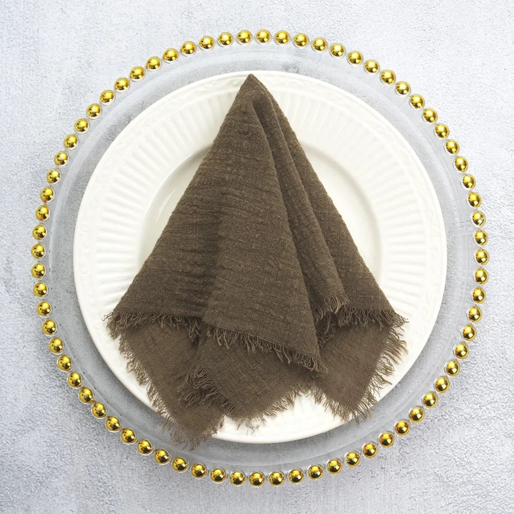 Serviette de Table en Gaze de Coton Marron