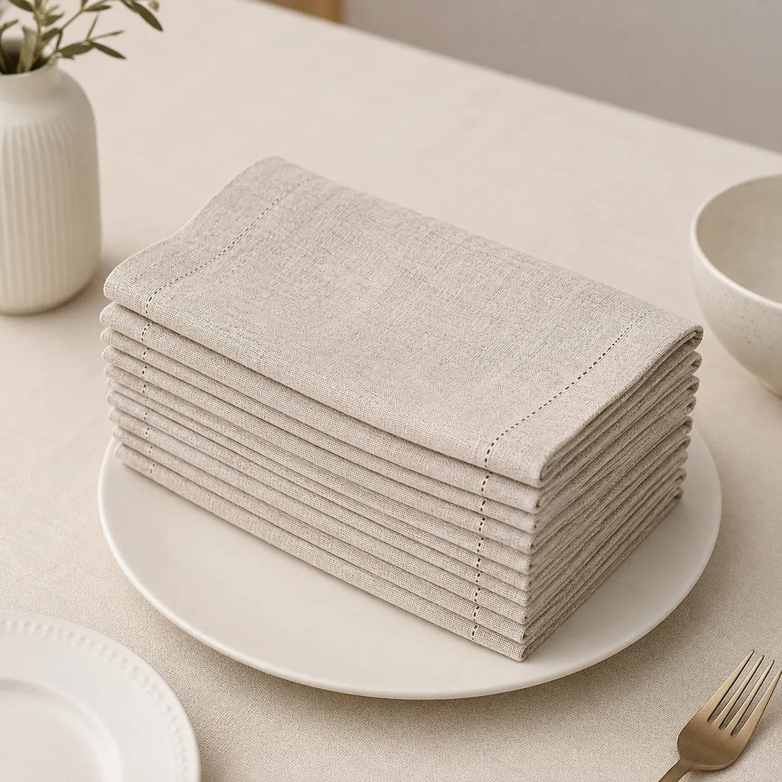 Serviette de Table en Lin Minimaliste