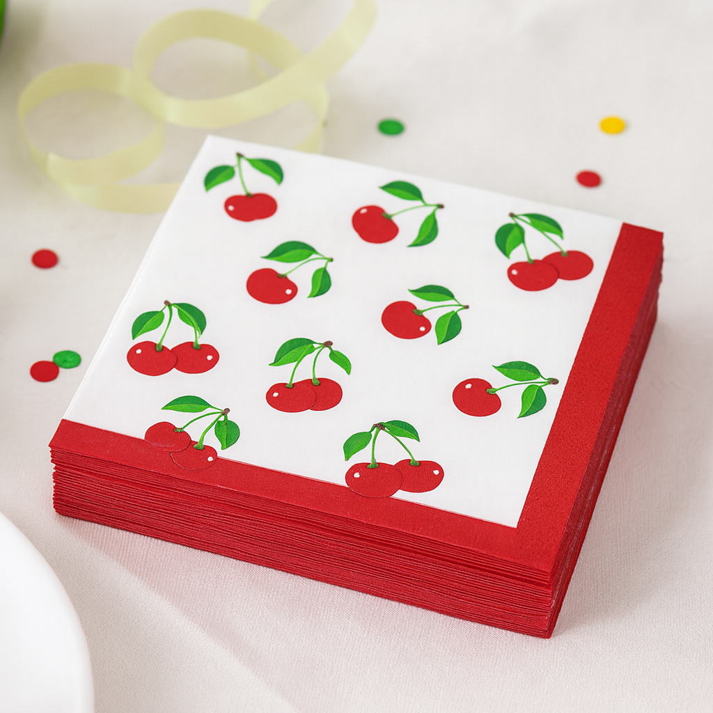 Serviette en Papier Cerises
