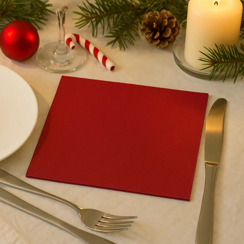 Serviette en Papier Noël Bordeaux Uni