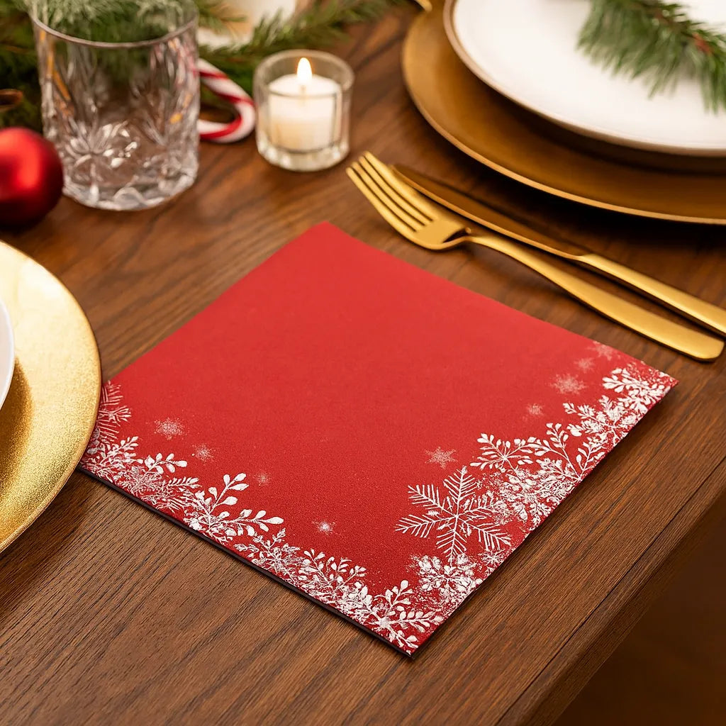 Serviette en Papier Rouge Chic Epuré