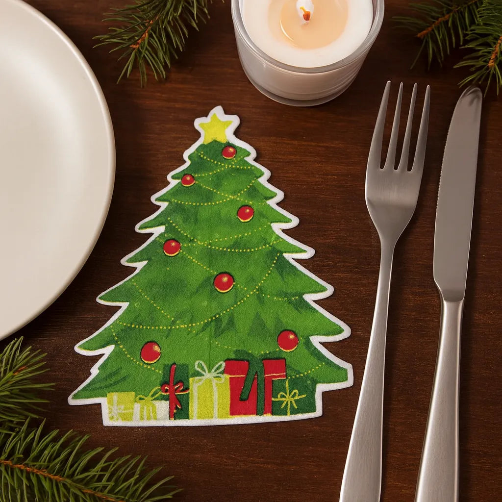 Serviette en Papier en Forme de Sapin