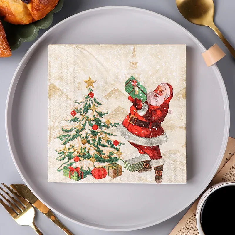 Serviette en Papier père Noël Joyeux 