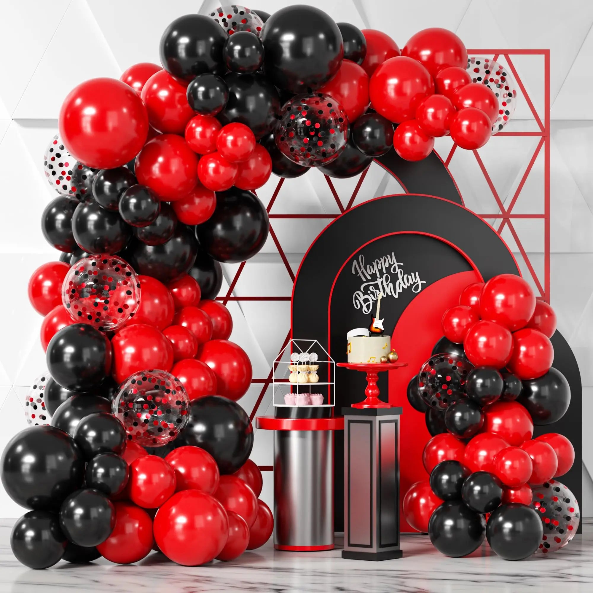 Set Arche Ballons Rouge et Noir
